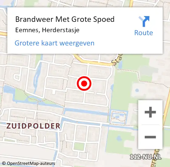 Locatie op kaart van de 112 melding: Brandweer Met Grote Spoed Naar Eemnes, Herderstasje op 23 augustus 2019 16:53