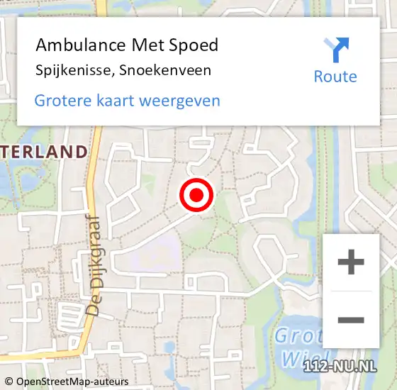Locatie op kaart van de 112 melding: Ambulance Met Spoed Naar Spijkenisse, Snoekenveen op 23 augustus 2019 16:57