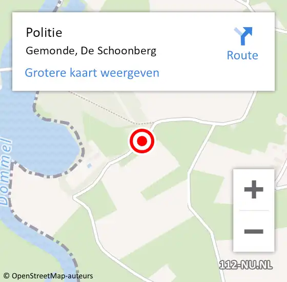 Locatie op kaart van de 112 melding: Politie Gemonde, De Schoonberg op 23 augustus 2019 17:25