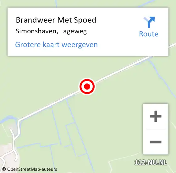 Locatie op kaart van de 112 melding: Brandweer Met Spoed Naar Simonshaven, Lageweg op 23 augustus 2019 17:32