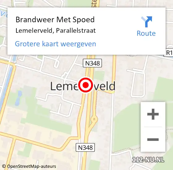Locatie op kaart van de 112 melding: Brandweer Met Spoed Naar Lemelerveld, Parallelstraat op 23 augustus 2019 17:39