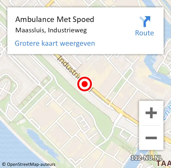 Locatie op kaart van de 112 melding: Ambulance Met Spoed Naar Maassluis, Industrieweg op 23 augustus 2019 17:41