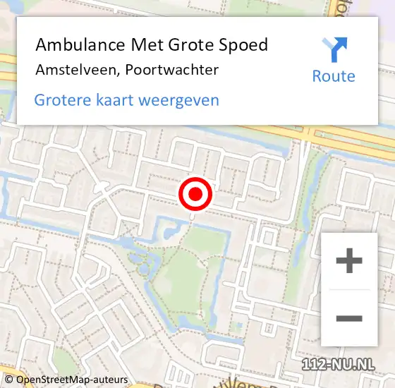 Locatie op kaart van de 112 melding: Ambulance Met Grote Spoed Naar Amstelveen, Poortwachter op 23 augustus 2019 18:17