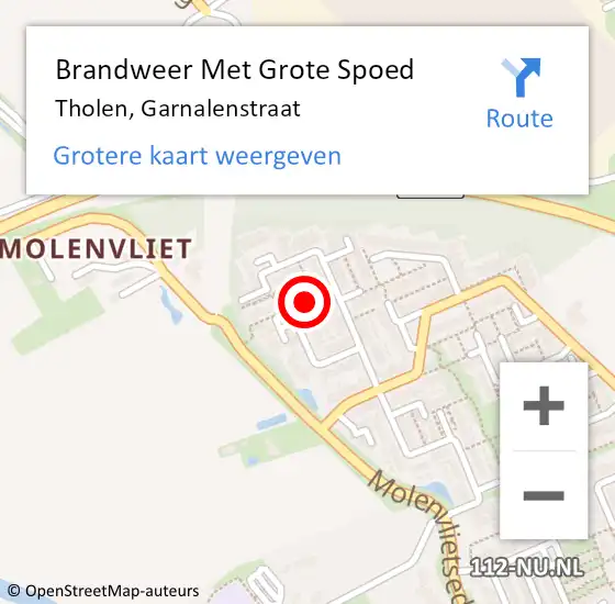 Locatie op kaart van de 112 melding: Brandweer Met Grote Spoed Naar Tholen, Garnalenstraat op 23 augustus 2019 19:05