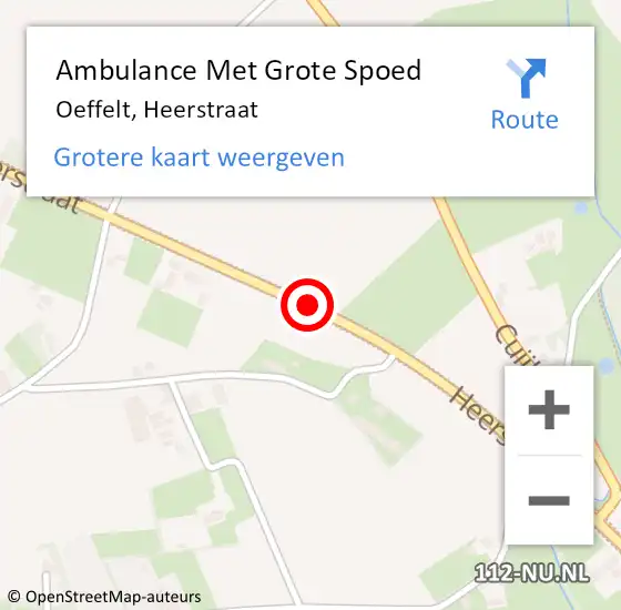 Locatie op kaart van de 112 melding: Ambulance Met Grote Spoed Naar Oeffelt, Heerstraat op 23 augustus 2019 19:46