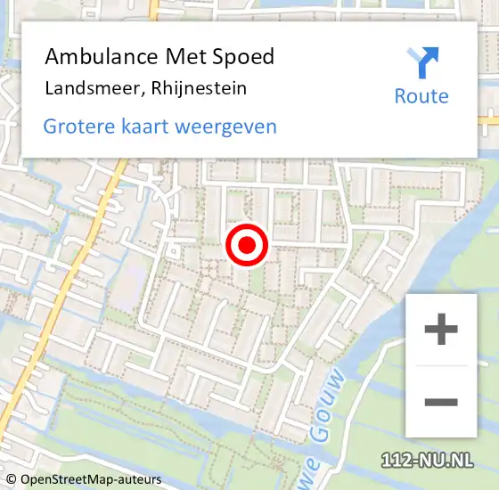 Locatie op kaart van de 112 melding: Ambulance Met Spoed Naar Landsmeer, Rhijnestein op 23 augustus 2019 20:17