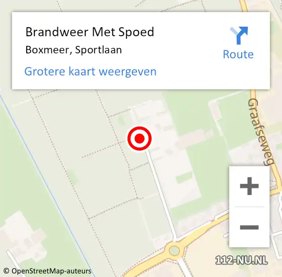 Locatie op kaart van de 112 melding: Brandweer Met Spoed Naar Boxmeer, Sportlaan op 23 augustus 2019 21:12