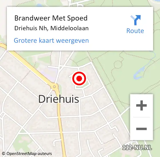 Locatie op kaart van de 112 melding: Brandweer Met Spoed Naar Driehuis Nh, Middeloolaan op 23 augustus 2019 21:33