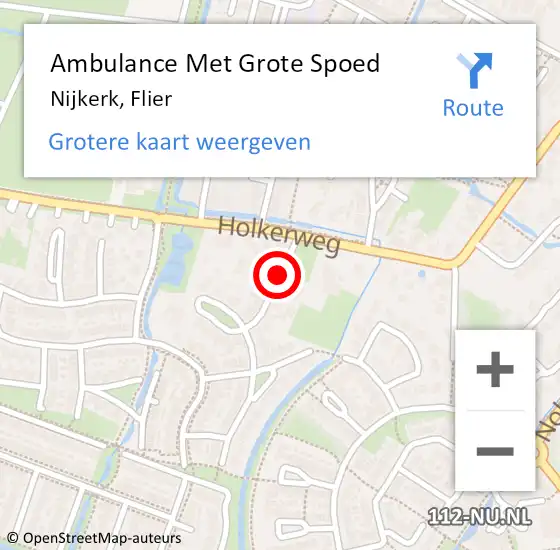 Locatie op kaart van de 112 melding: Ambulance Met Grote Spoed Naar Nijkerk, Flier op 24 augustus 2019 02:52