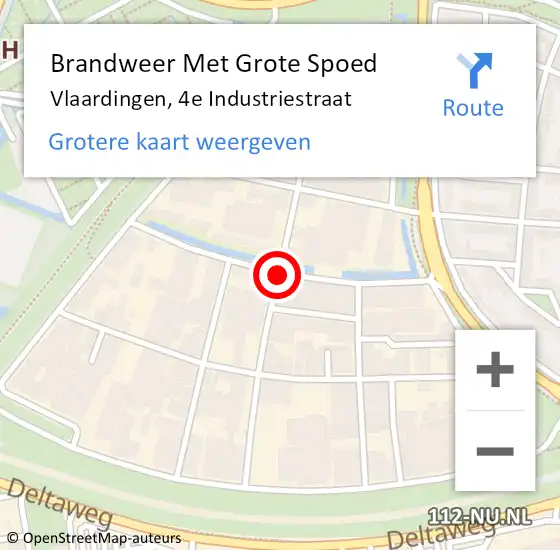 Locatie op kaart van de 112 melding: Brandweer Met Grote Spoed Naar Vlaardingen, 4e Industriestraat op 24 augustus 2019 02:54