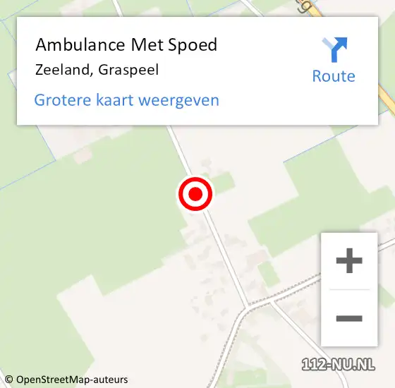 Locatie op kaart van de 112 melding: Ambulance Met Spoed Naar Zeeland, Graspeel op 24 augustus 2019 03:01