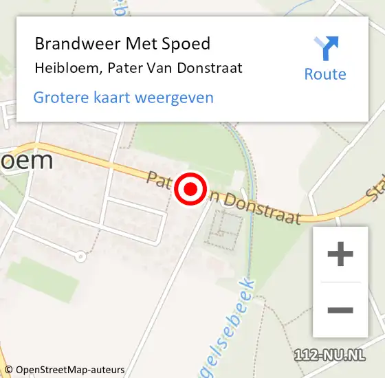Locatie op kaart van de 112 melding: Brandweer Met Spoed Naar Heibloem, Pater Van Donstraat op 24 augustus 2019 03:34