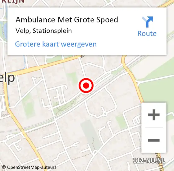 Locatie op kaart van de 112 melding: Ambulance Met Grote Spoed Naar Velp, Stationsplein op 24 augustus 2019 04:11