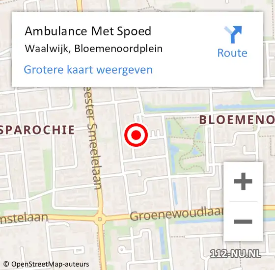 Locatie op kaart van de 112 melding: Ambulance Met Spoed Naar Waalwijk, Bloemenoordplein op 24 augustus 2019 05:33