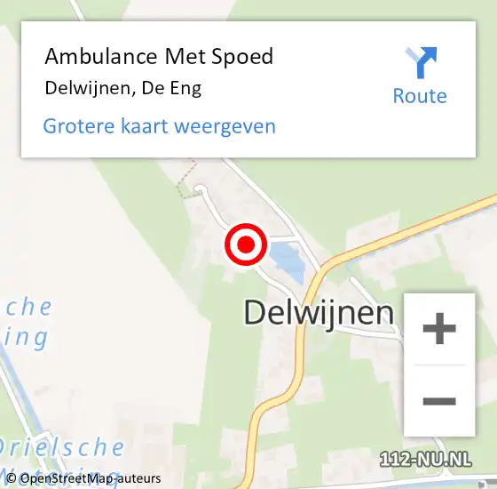 Locatie op kaart van de 112 melding: Ambulance Met Spoed Naar Delwijnen, De Eng op 24 augustus 2019 06:31
