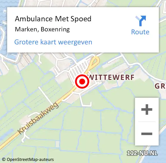 Locatie op kaart van de 112 melding: Ambulance Met Spoed Naar Marken, Boxenring op 24 augustus 2019 07:44