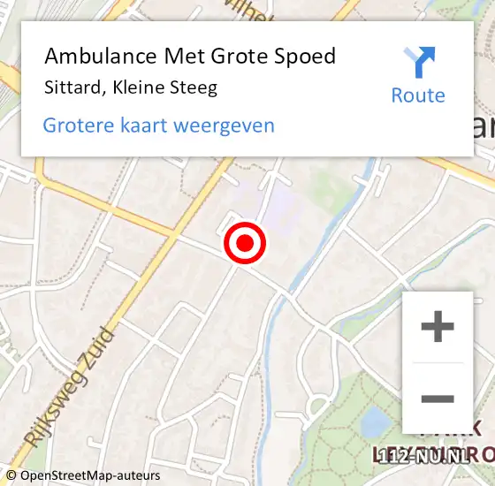 Locatie op kaart van de 112 melding: Ambulance Met Grote Spoed Naar Sittard, Kleine Steeg op 11 april 2014 14:24