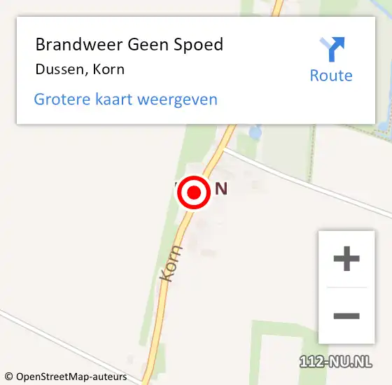 Locatie op kaart van de 112 melding: Brandweer Geen Spoed Naar Dussen, Korn op 24 augustus 2019 11:30