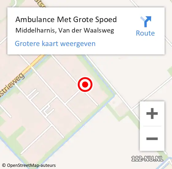 Locatie op kaart van de 112 melding: Ambulance Met Grote Spoed Naar Middelharnis, Van der Waalsweg op 11 april 2014 14:39