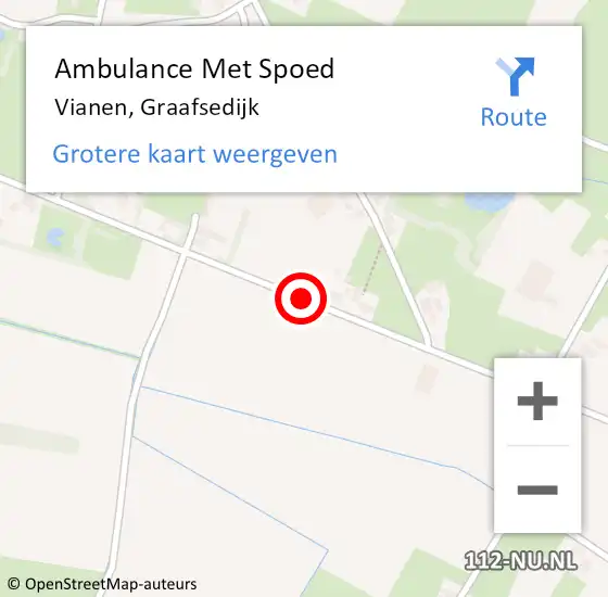 Locatie op kaart van de 112 melding: Ambulance Met Spoed Naar Vianen, Graafsedijk op 24 augustus 2019 14:57