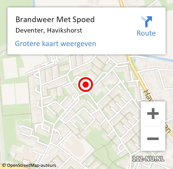 Locatie op kaart van de 112 melding: Brandweer Met Spoed Naar Deventer, Havikshorst op 11 april 2014 14:49