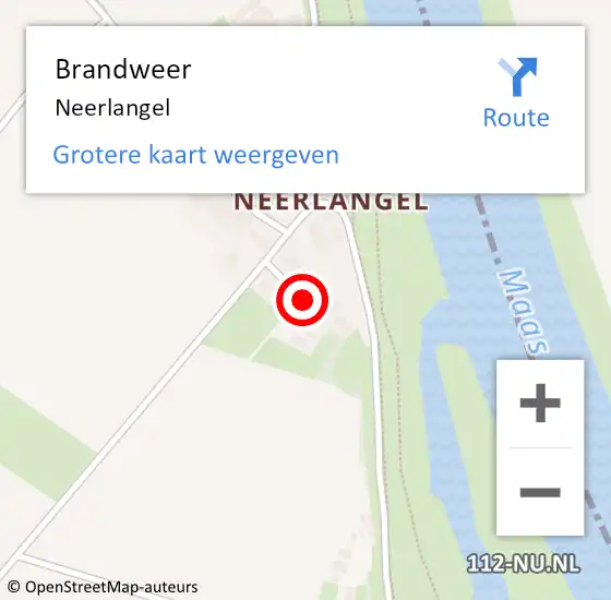 Locatie op kaart van de 112 melding: Brandweer Neerlangel op 24 augustus 2019 15:39