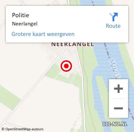 Locatie op kaart van de 112 melding: Politie Neerlangel op 24 augustus 2019 15:44