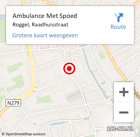 Locatie op kaart van de 112 melding: Ambulance Met Spoed Naar Roggel, Raadhuisstraat op 11 april 2014 14:58