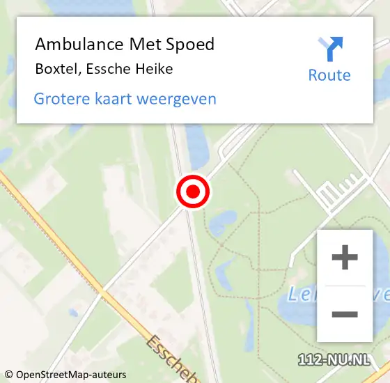 Locatie op kaart van de 112 melding: Ambulance Met Spoed Naar Boxtel, Essche Heike op 24 augustus 2019 16:17