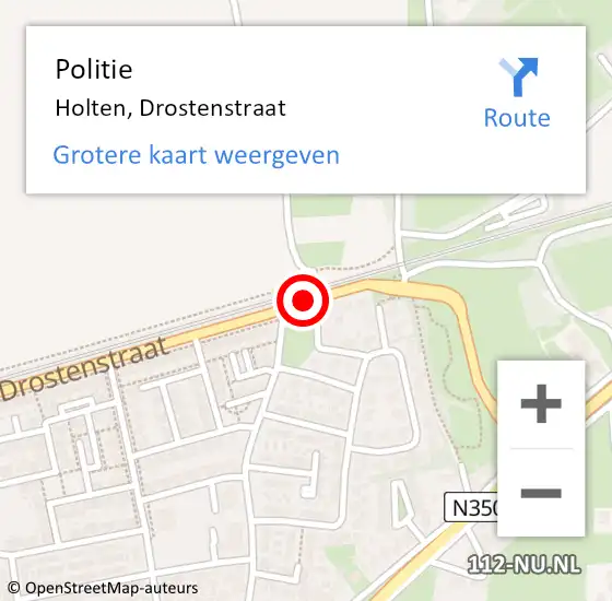 Locatie op kaart van de 112 melding: Politie Holten, Drostenstraat op 24 augustus 2019 16:30