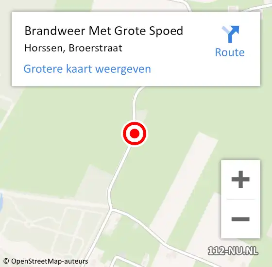 Locatie op kaart van de 112 melding: Brandweer Met Grote Spoed Naar Horssen, Broerstraat op 24 augustus 2019 16:39