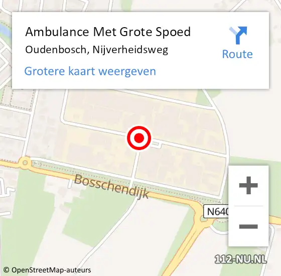 Locatie op kaart van de 112 melding: Ambulance Met Grote Spoed Naar Oudenbosch, Nijverheidsweg op 24 augustus 2019 16:42