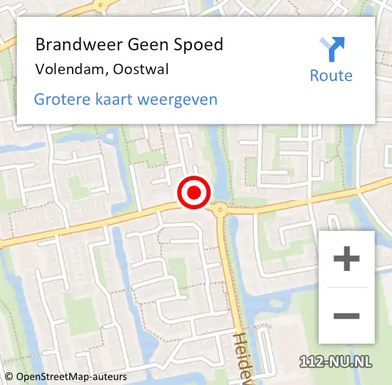 Locatie op kaart van de 112 melding: Brandweer Geen Spoed Naar Volendam, Oostwal op 11 april 2014 15:05