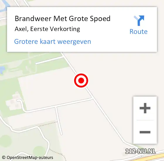 Locatie op kaart van de 112 melding: Brandweer Met Grote Spoed Naar Axel, Eerste Verkorting op 24 augustus 2019 17:40