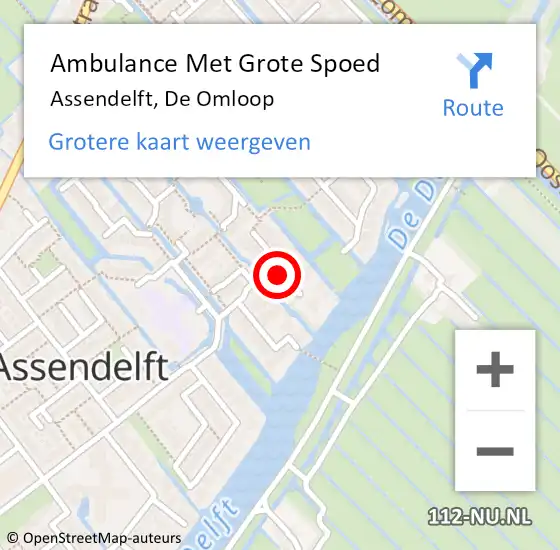 Locatie op kaart van de 112 melding: Ambulance Met Grote Spoed Naar Assendelft, De Omloop op 24 augustus 2019 17:51