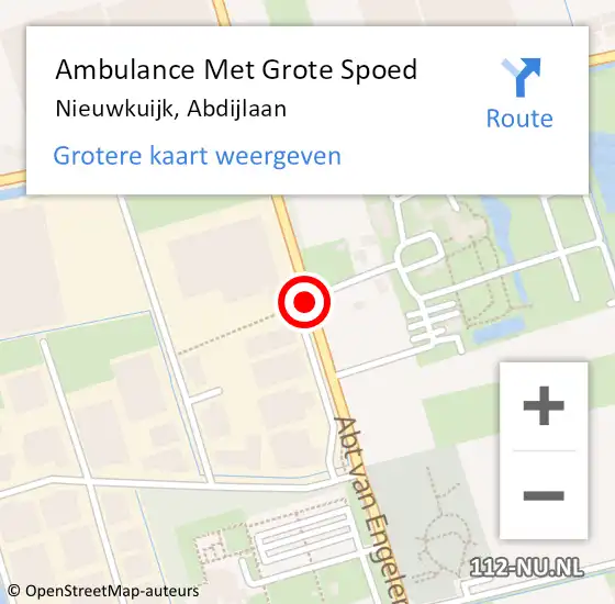 Locatie op kaart van de 112 melding: Ambulance Met Grote Spoed Naar Nieuwkuijk, Abdijlaan op 24 augustus 2019 18:12
