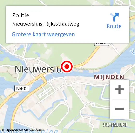 Locatie op kaart van de 112 melding: Politie Nieuwersluis, Rijksstraatweg op 24 augustus 2019 18:36