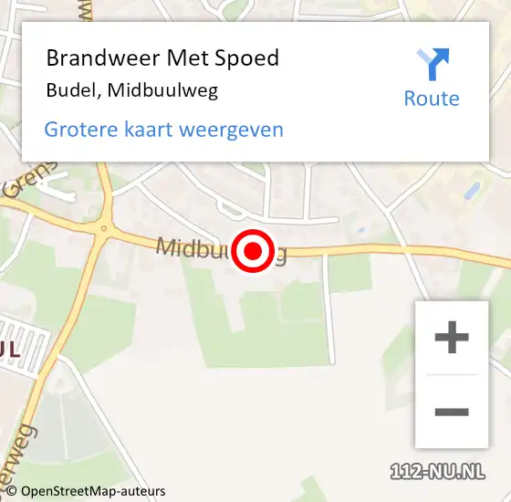 Locatie op kaart van de 112 melding: Brandweer Met Spoed Naar Budel, Midbuulweg op 24 augustus 2019 20:24