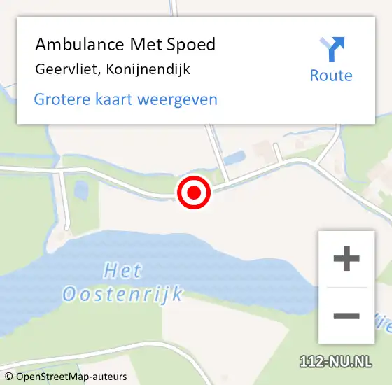 Locatie op kaart van de 112 melding: Ambulance Met Spoed Naar Geervliet, Konijnendijk op 24 augustus 2019 21:12
