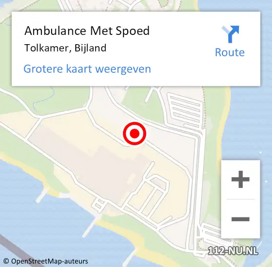 Locatie op kaart van de 112 melding: Ambulance Met Spoed Naar Tolkamer, Bijland op 24 augustus 2019 21:31