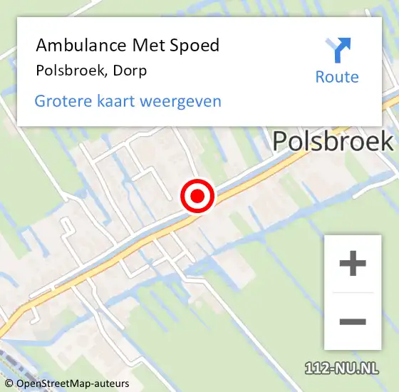 Locatie op kaart van de 112 melding: Ambulance Met Spoed Naar Polsbroek, Dorp op 28 september 2013 12:02