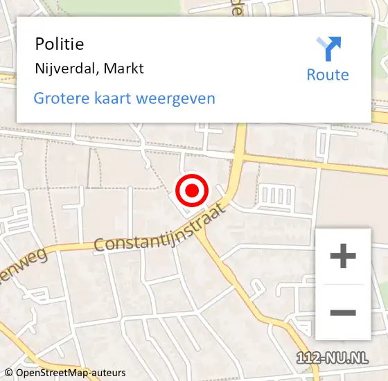 Locatie op kaart van de 112 melding: Politie Nijverdal, Markt op 25 augustus 2019 01:16