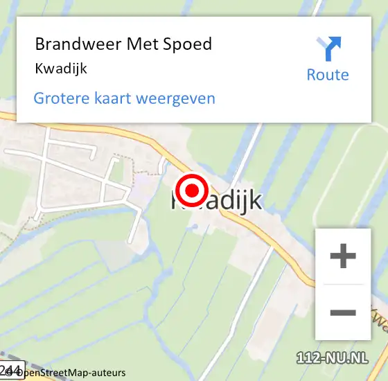 Locatie op kaart van de 112 melding: Brandweer Met Spoed Naar Kwadijk op 25 augustus 2019 06:08