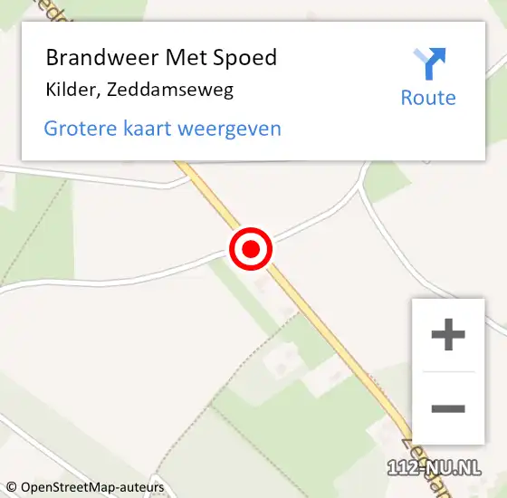 Locatie op kaart van de 112 melding: Brandweer Met Spoed Naar Kilder, Zeddamseweg op 25 augustus 2019 09:13