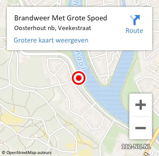 Locatie op kaart van de 112 melding: Brandweer Met Grote Spoed Naar Oosterhout nb, Veekestraat op 25 augustus 2019 09:28