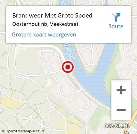 Locatie op kaart van de 112 melding: Brandweer Met Grote Spoed Naar Oosterhout nb, Veekestraat op 25 augustus 2019 09:31