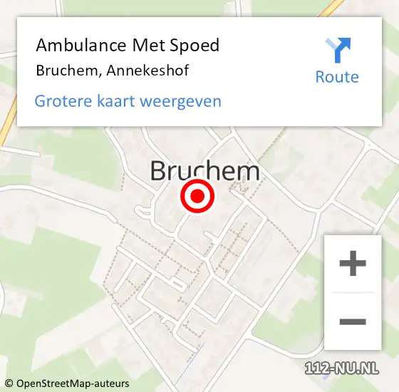 Locatie op kaart van de 112 melding: Ambulance Met Spoed Naar Bruchem, Annekeshof op 25 augustus 2019 10:13