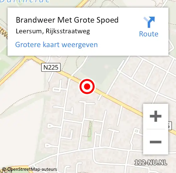 Locatie op kaart van de 112 melding: Brandweer Met Grote Spoed Naar Leersum, Rijksstraatweg op 25 augustus 2019 10:24