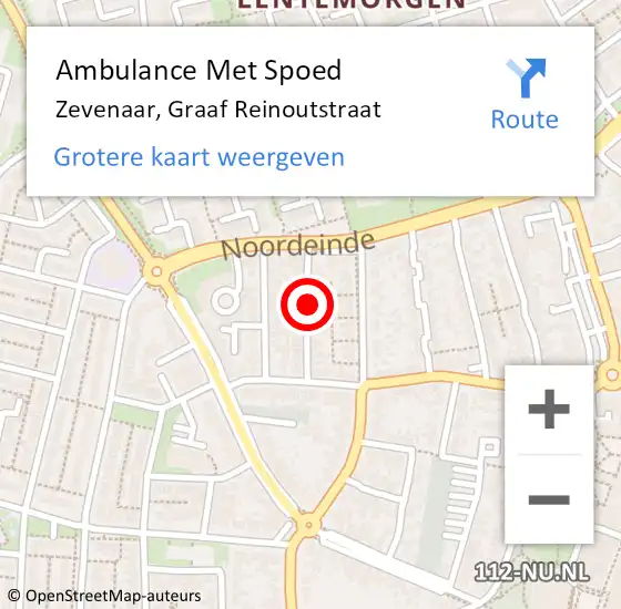 Locatie op kaart van de 112 melding: Ambulance Met Spoed Naar Zevenaar, Graaf Reinoutstraat op 25 augustus 2019 11:10