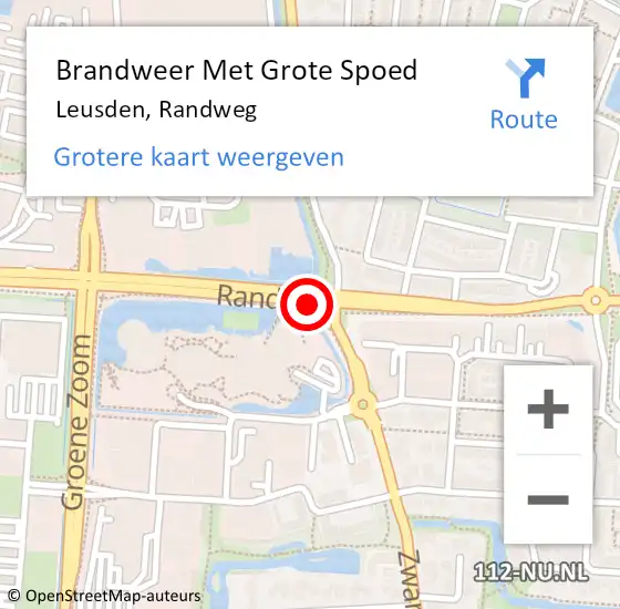 Locatie op kaart van de 112 melding: Brandweer Met Grote Spoed Naar Leusden, Randweg op 25 augustus 2019 11:16